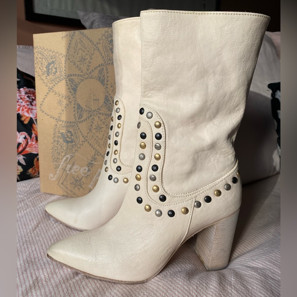 Free People soft leather studded boots